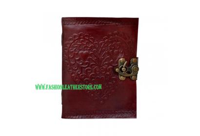 Celtic Embossed Heart Love Leather Journal Blank Dairy Note Book Handmade Paper 120 Pages